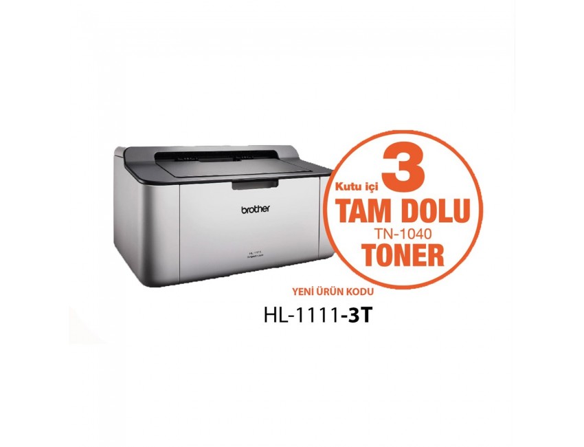Brother HL-1111-3T Tek Fonksiyonlu (3xToner)