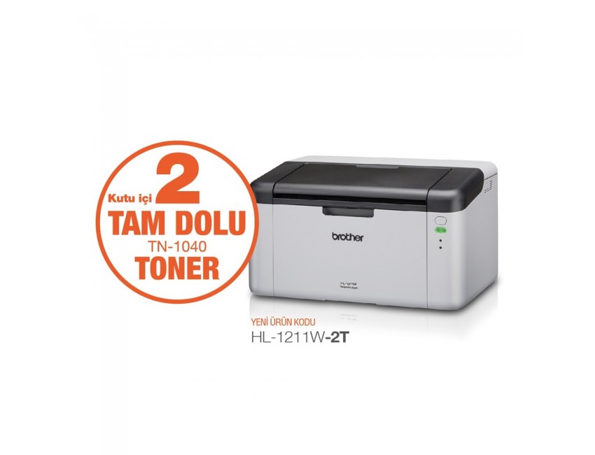 Brother HL-1211W-2T Tek Fonksiyonlu (2xToner)