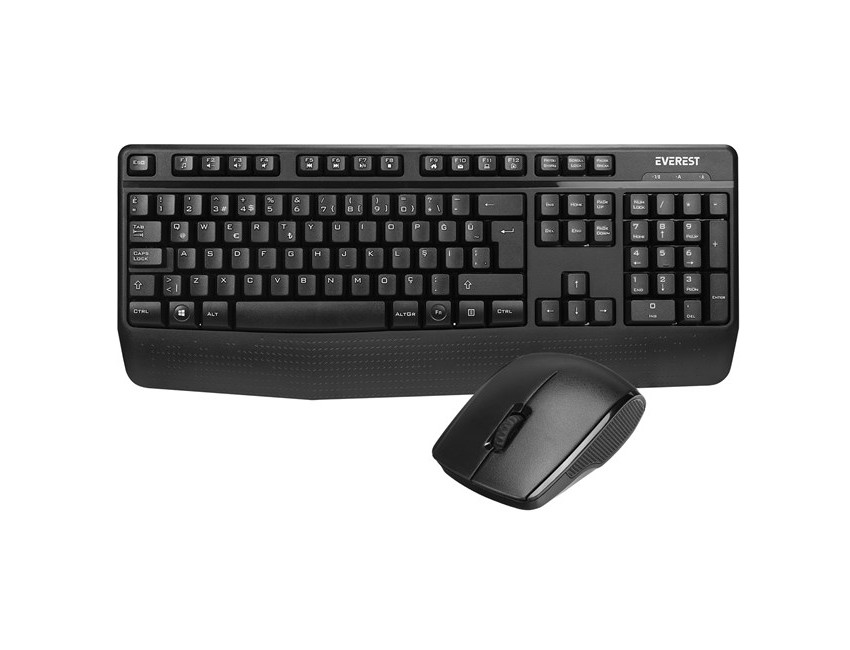 Everest KM-3335 Siyah Kablosuz Q Klavye Set